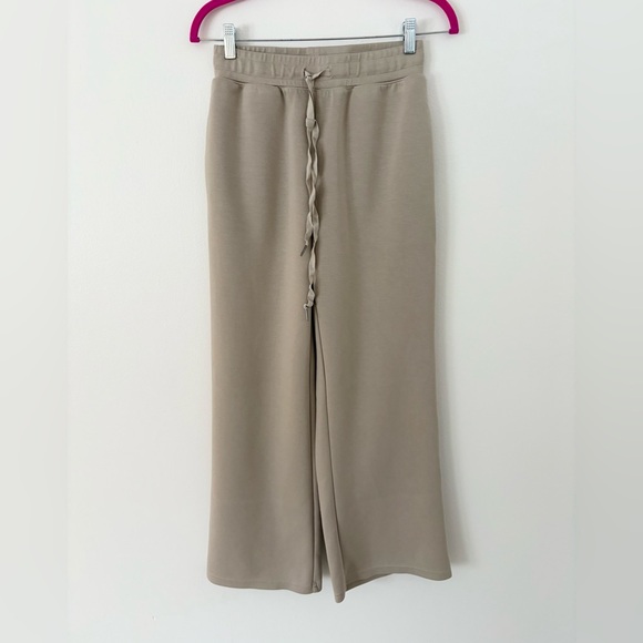 Anrabess Light Khaki 2 Piece Wide Leg Lounge Set Funnel Neck Pullover Size Small - Picture 11 of 14